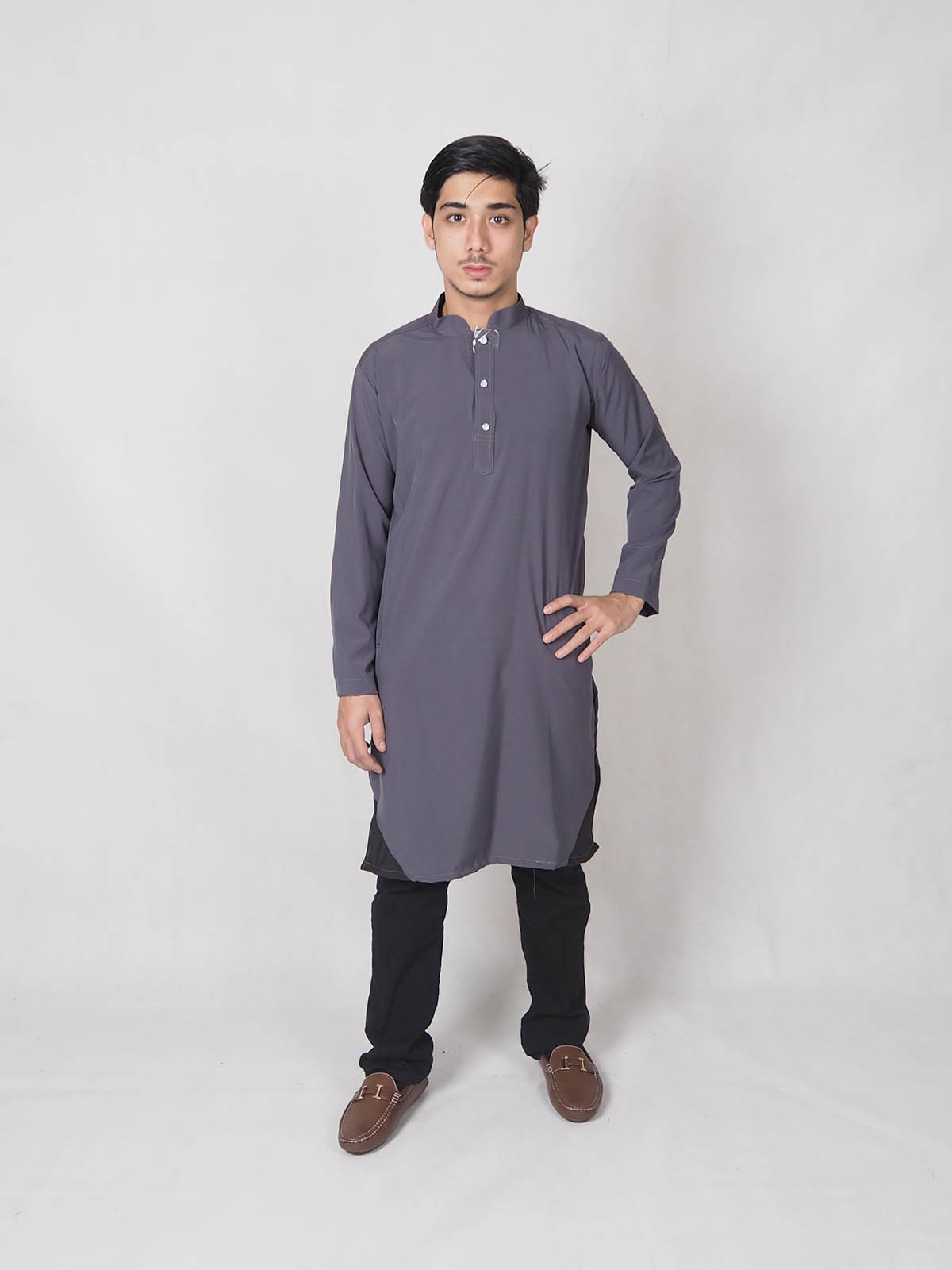 SW4888 Men Kurta (Plus Size) Grey