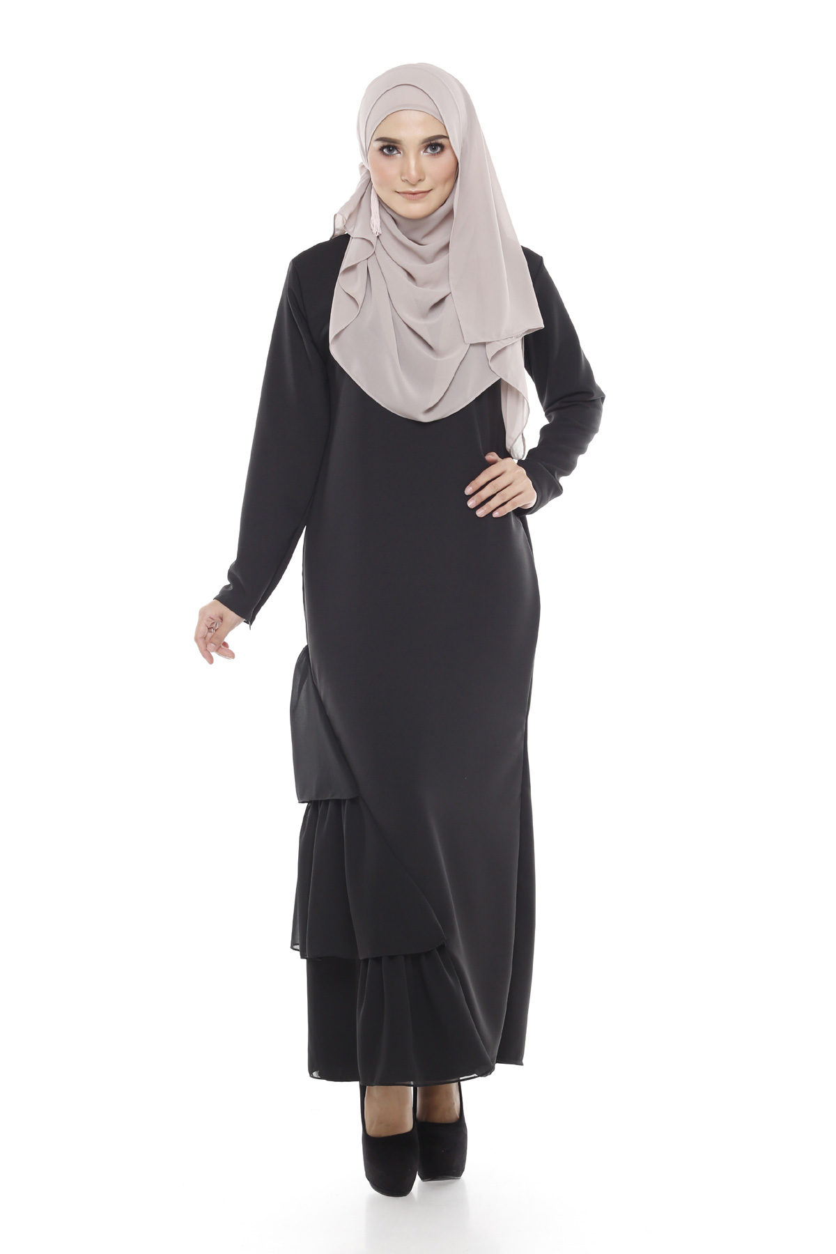 SW4891 Baju Kurung (Plus Size) Black
