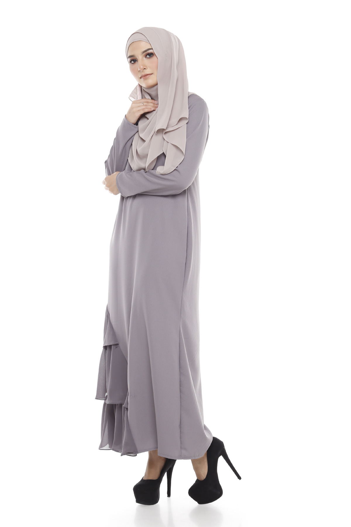SW4891 Baju Kurung (Plus Size) Grey
