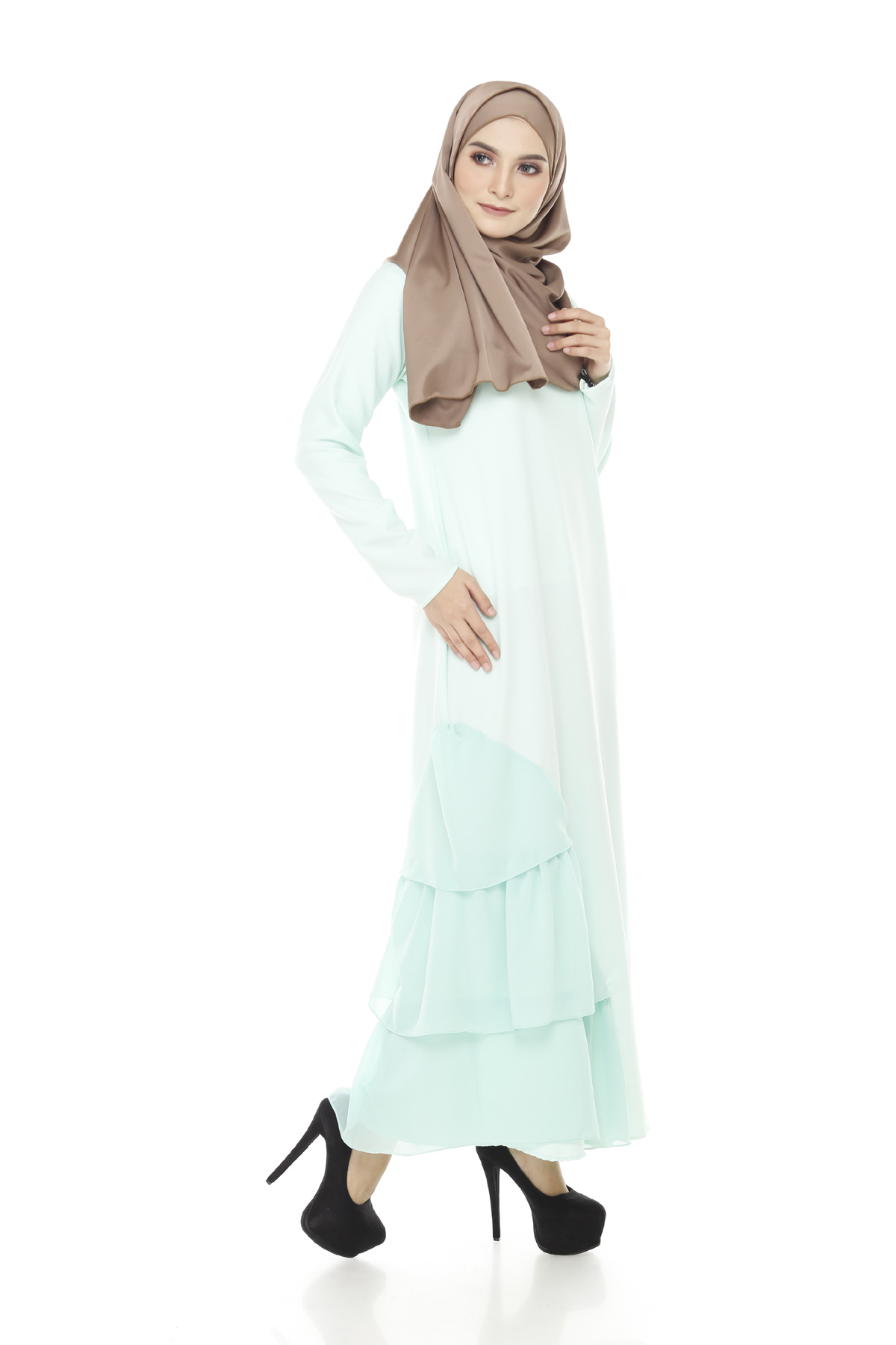 SW4891 Baju Kurung (Plus Size) Light Blue