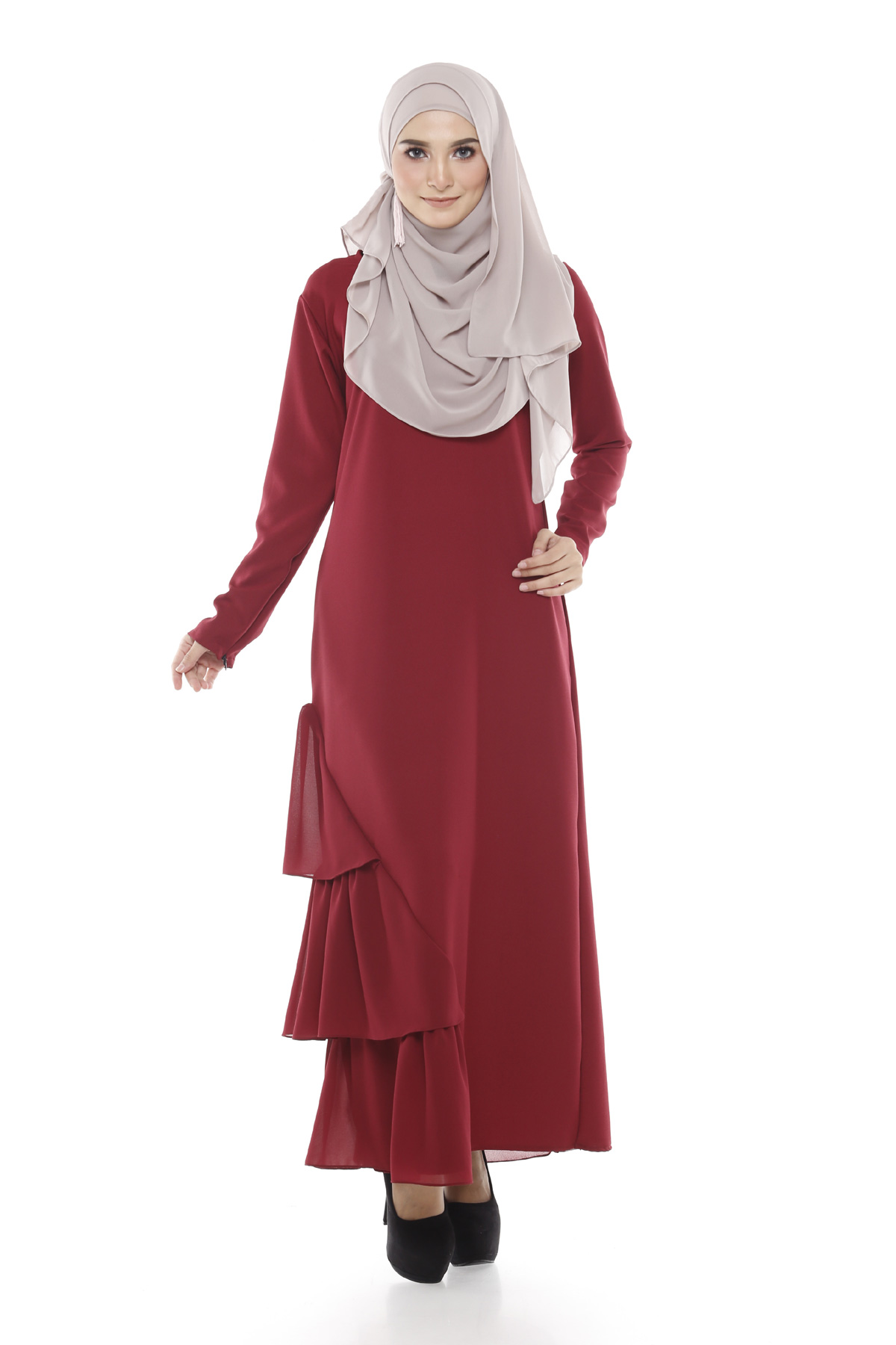 SW4891 Baju Kurung (Plus Size) Maroon
