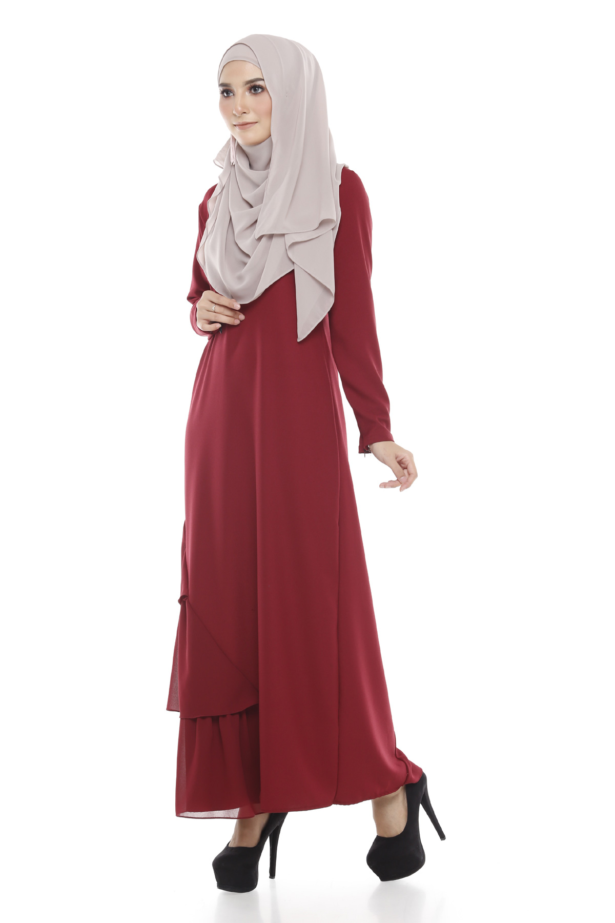 SW4891 Baju Kurung (Plus Size) Maroon