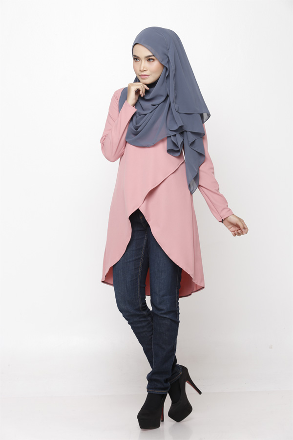 SW4892 Fashion Blouse (Plus Size) Dusty Pink