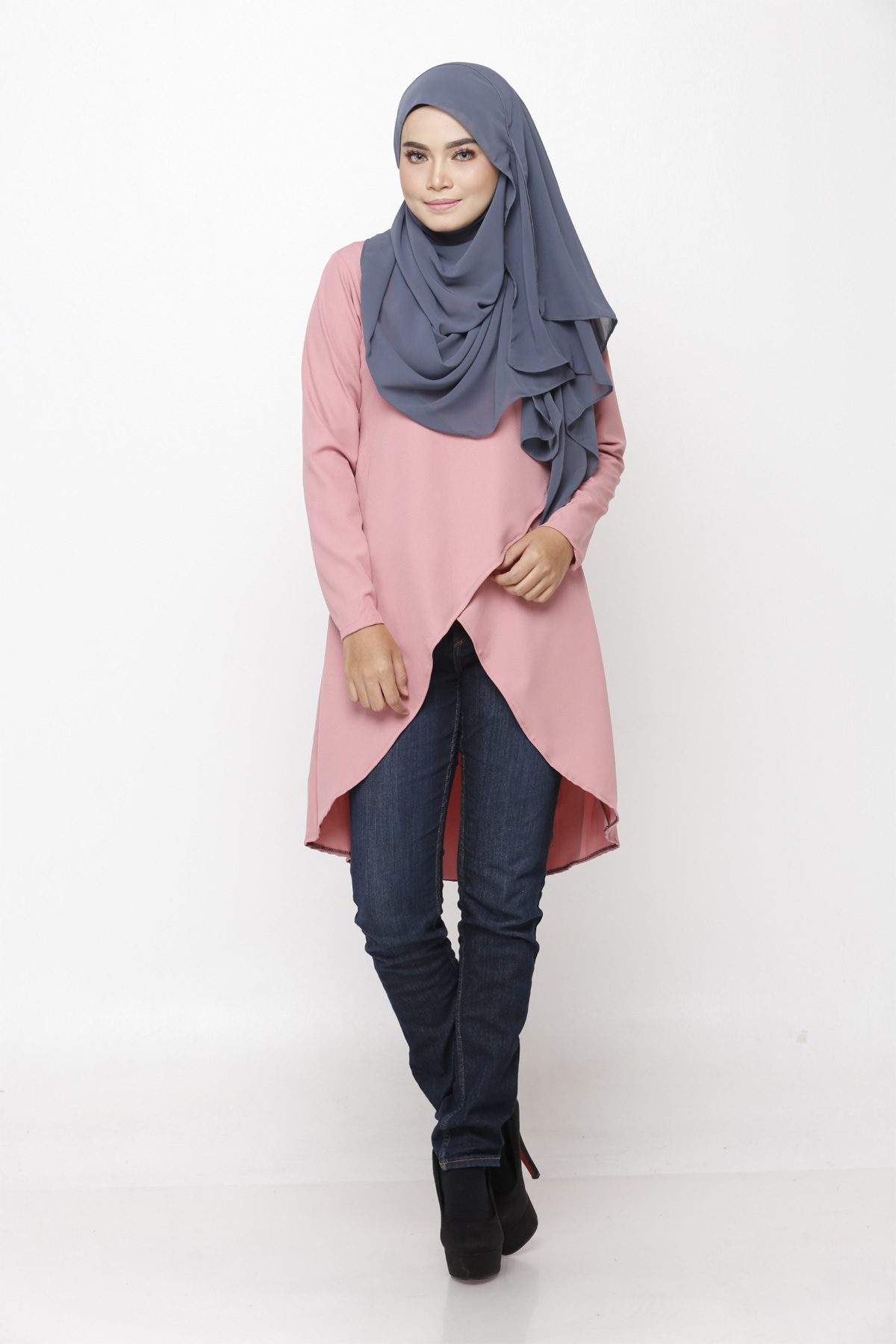 SW4892 Fashion Blouse (Plus Size) Dusty Pink