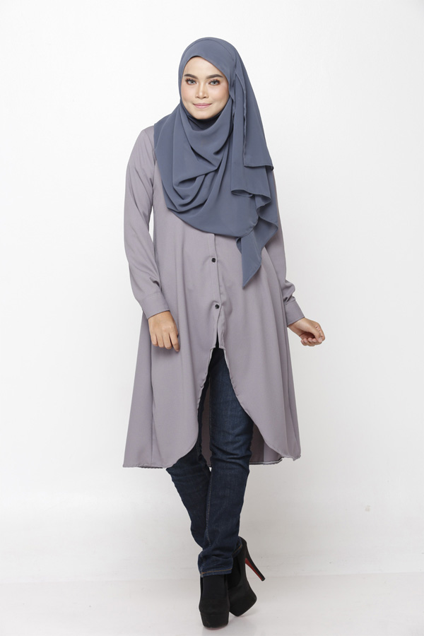 SW4893 Fashion Blouse (Plus Size) Grey