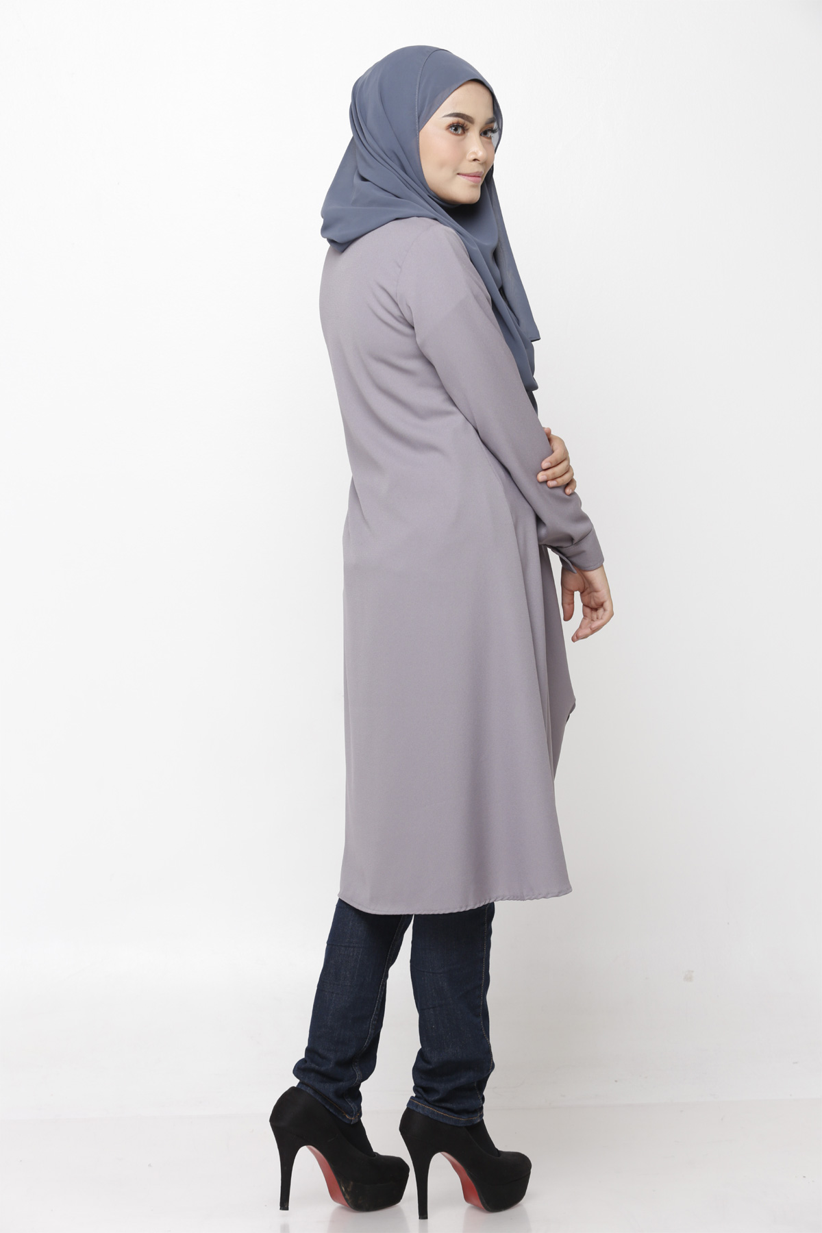 SW4893 Fashion Blouse (Plus Size) Grey