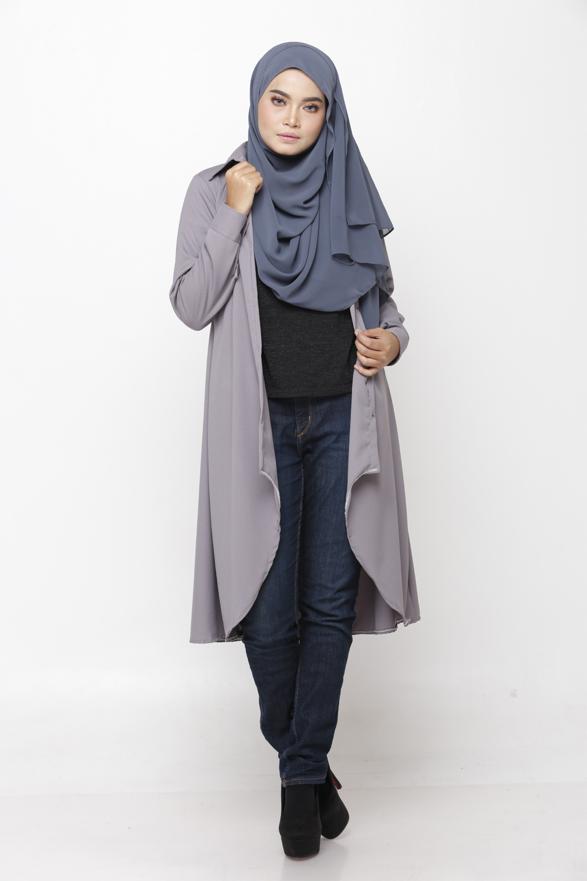 SW4893 Fashion Blouse (Plus Size) Grey