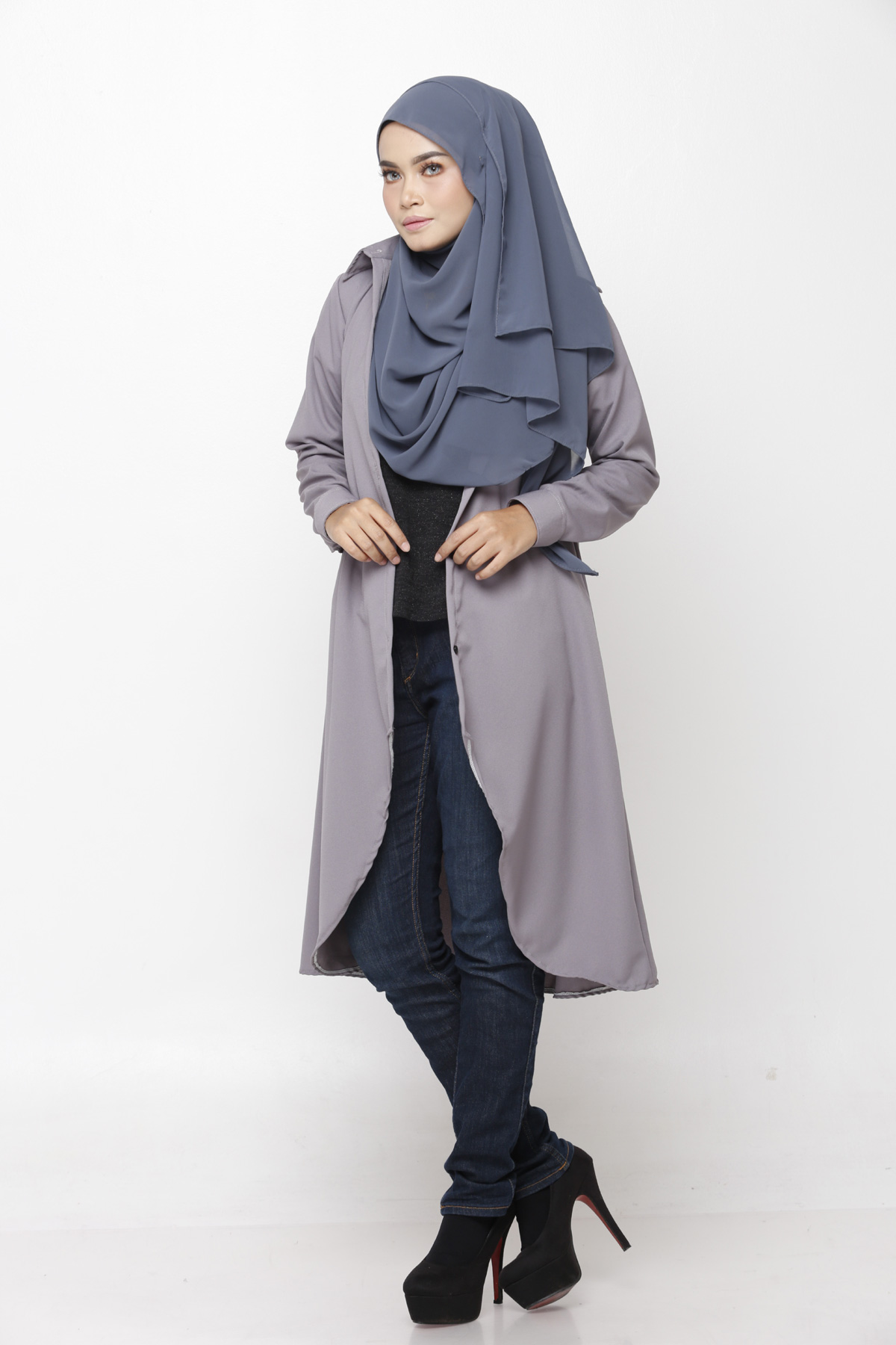 SW4893 Fashion Blouse (Plus Size) Grey