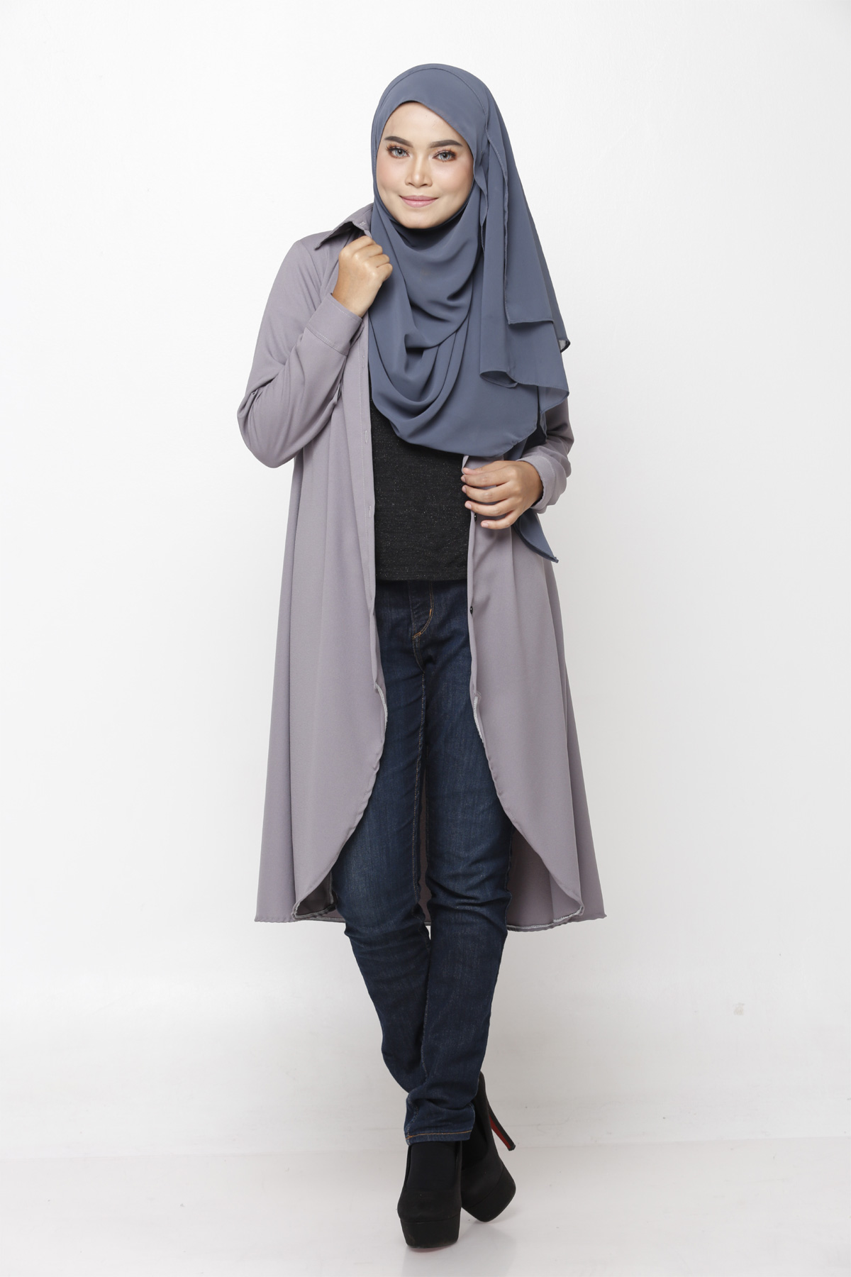 SW4893 Fashion Blouse (Plus Size) Grey
