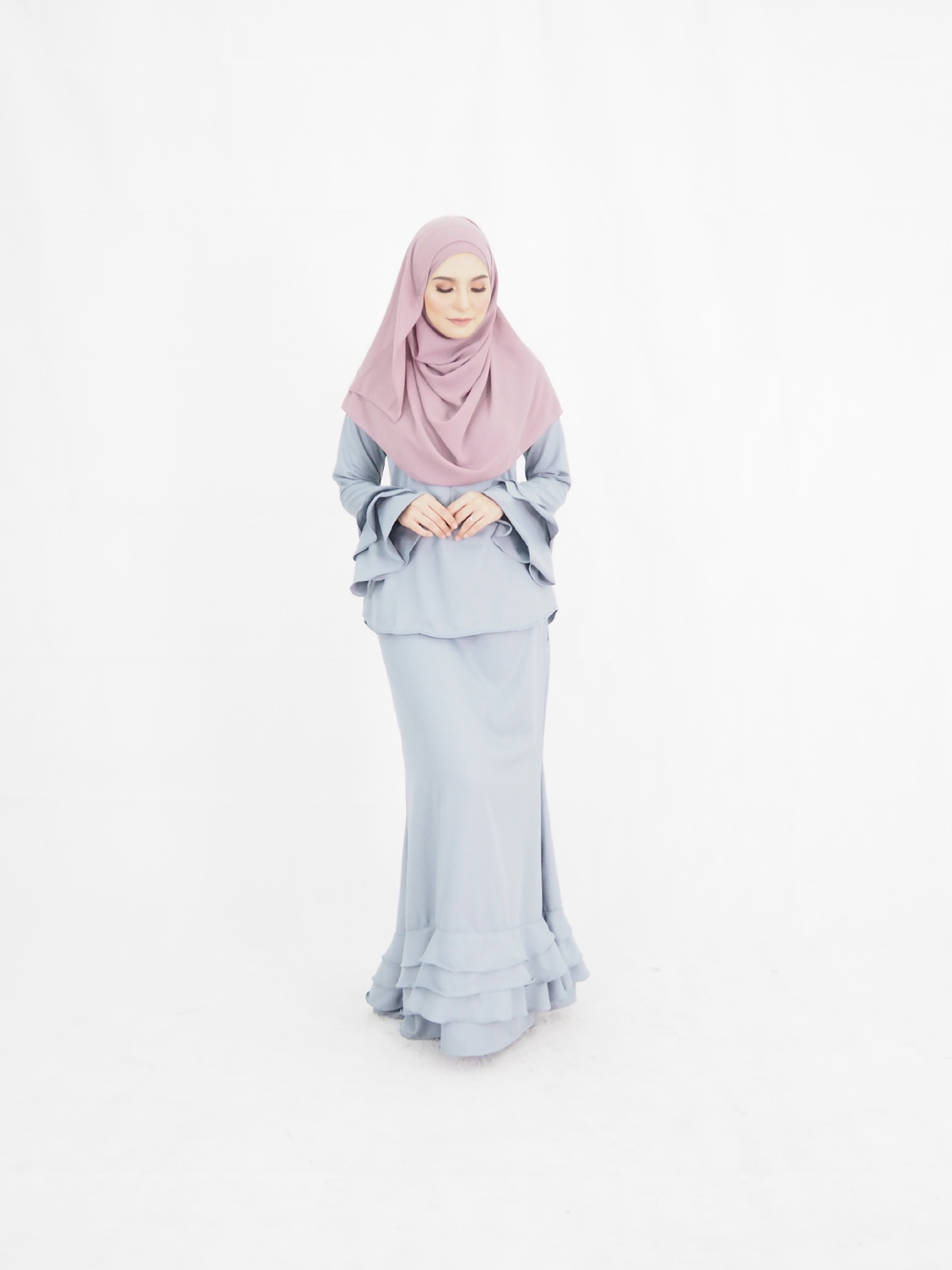 SW4896 Fashion Baju Kurung Grey