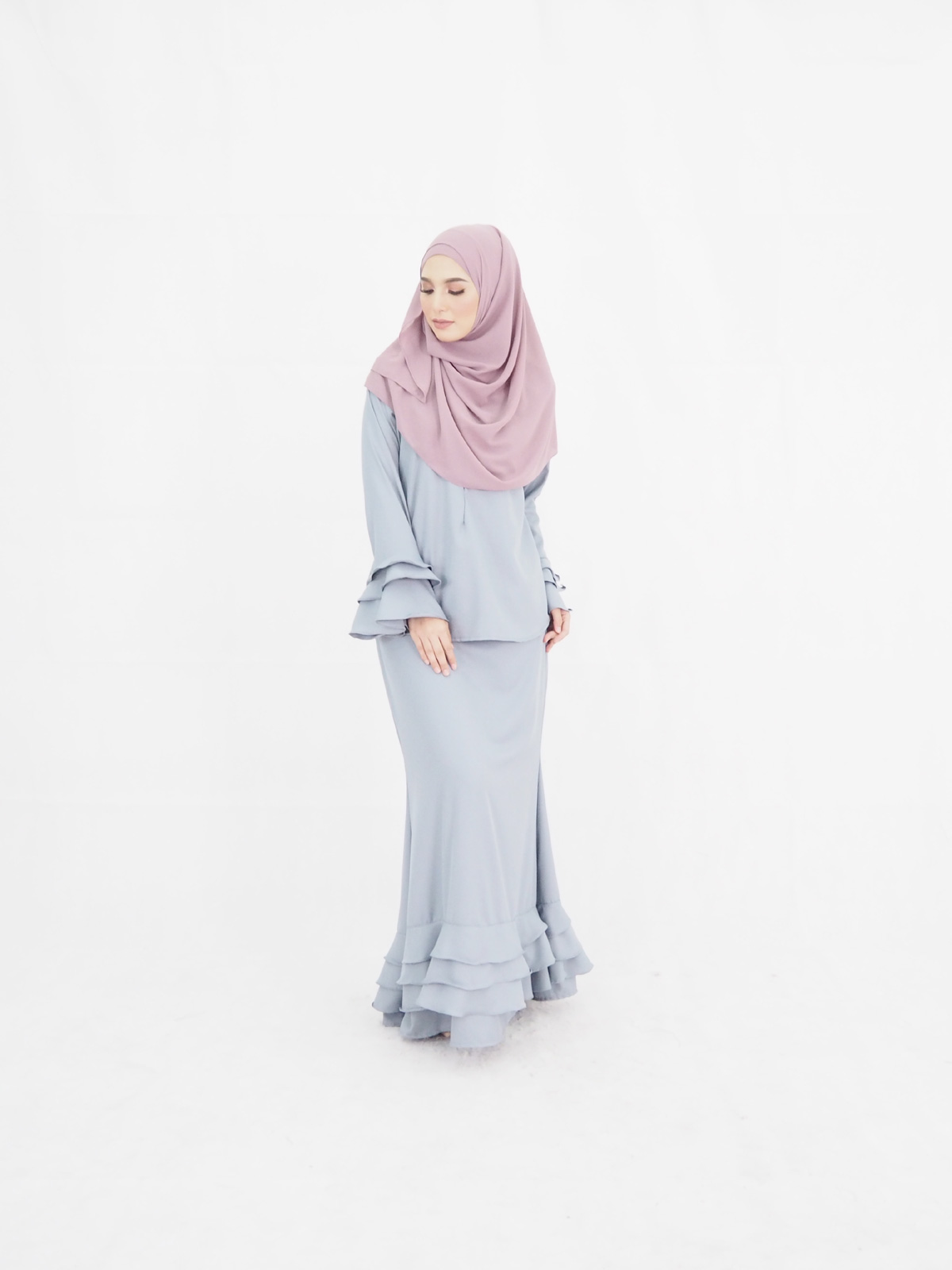 SW4896 Fashion Baju Kurung Grey