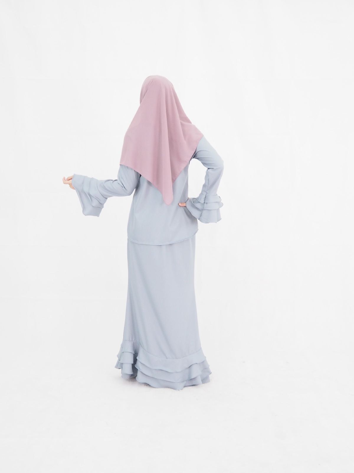 SW4896 Fashion Baju Kurung Grey