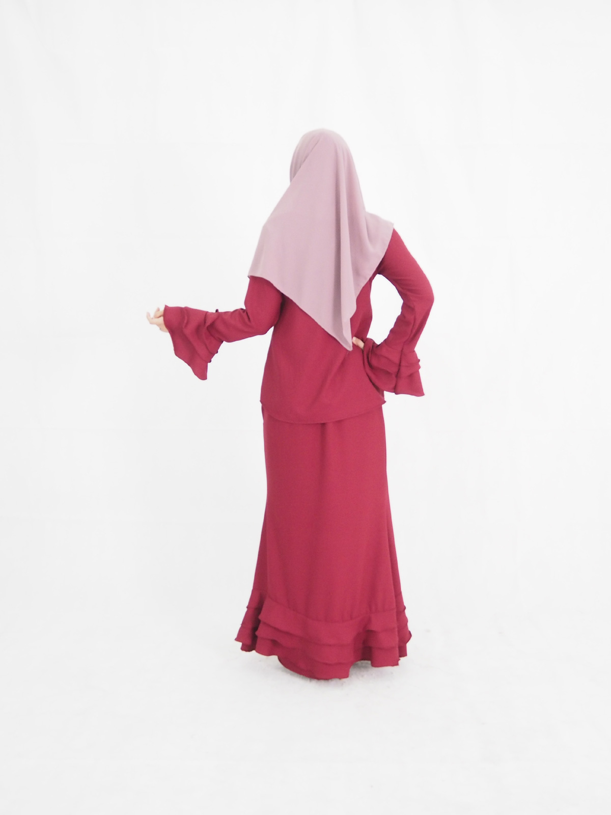 SW4896 Fashion Baju Kurung Maroon