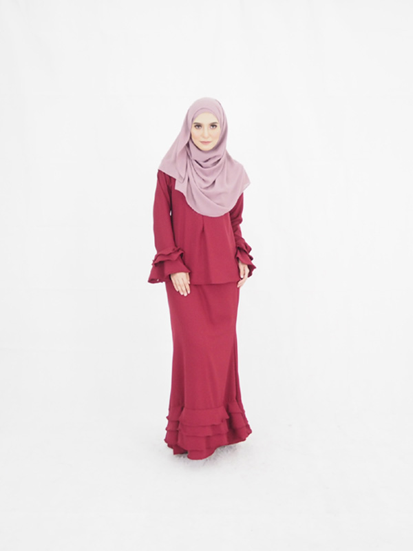 SW4896 Fashion Baju Kurung Maroon