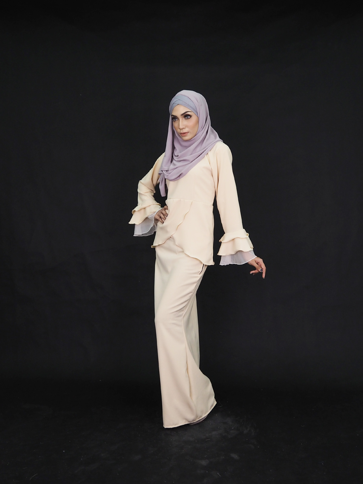 SW4898 Trendy Baju Kurung Cream