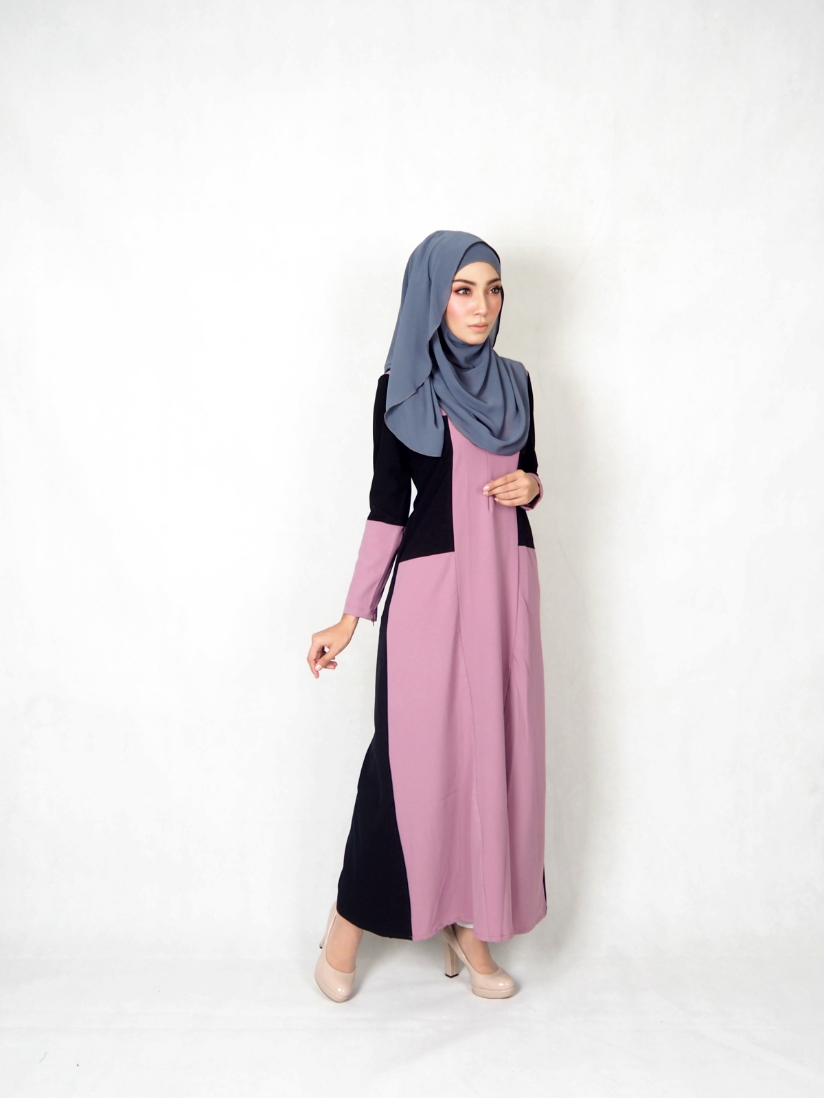 SW4902 Trendy Jubah (Plus Size) Dusty Pink