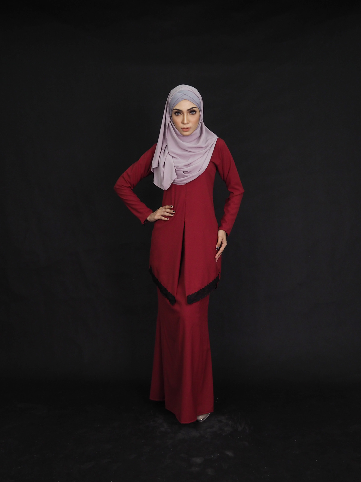 SW4903 Baju Kurung (Plus Size) Maroon