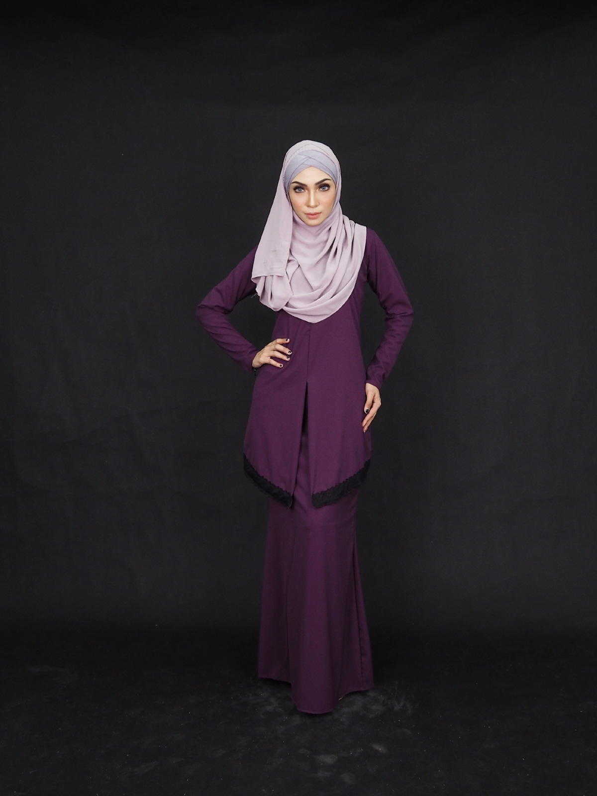 SW4903 Baju Kurung (Plus Size) Purple
