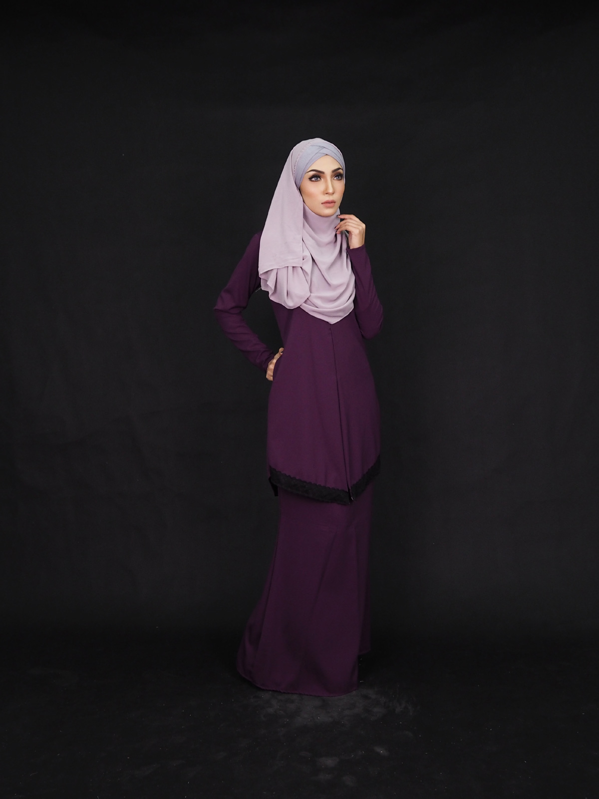 SW4903 Baju Kurung (Plus Size) Purple