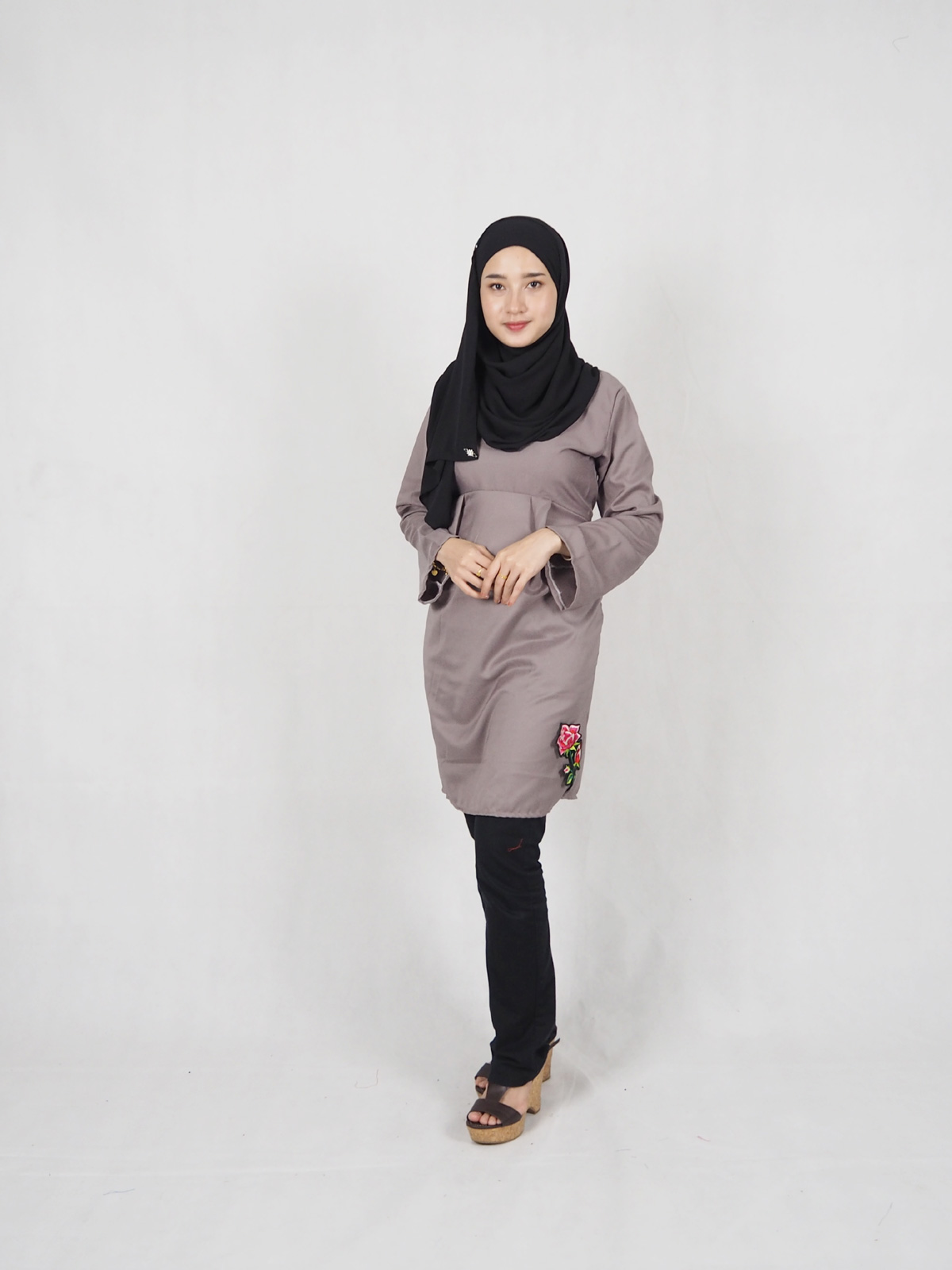SW4904 Fashion Blouse (Plus Size) Grey