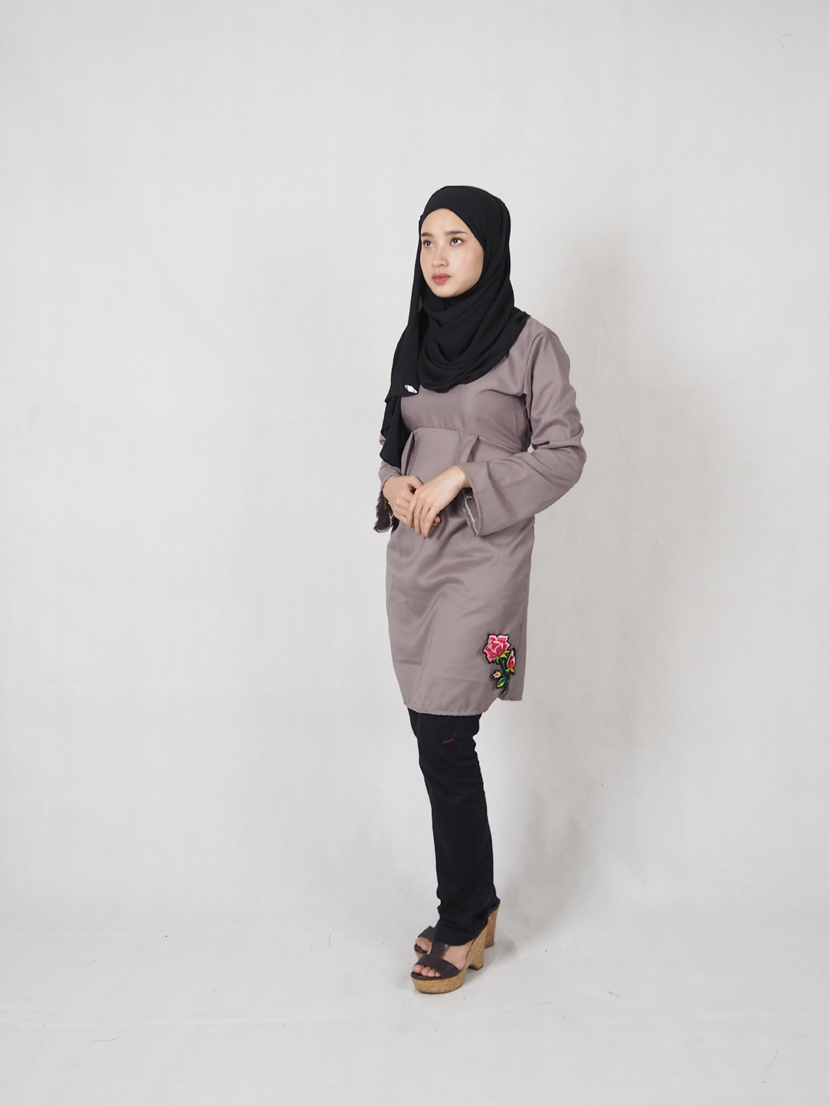 SW4904 Fashion Blouse (Plus Size) Grey