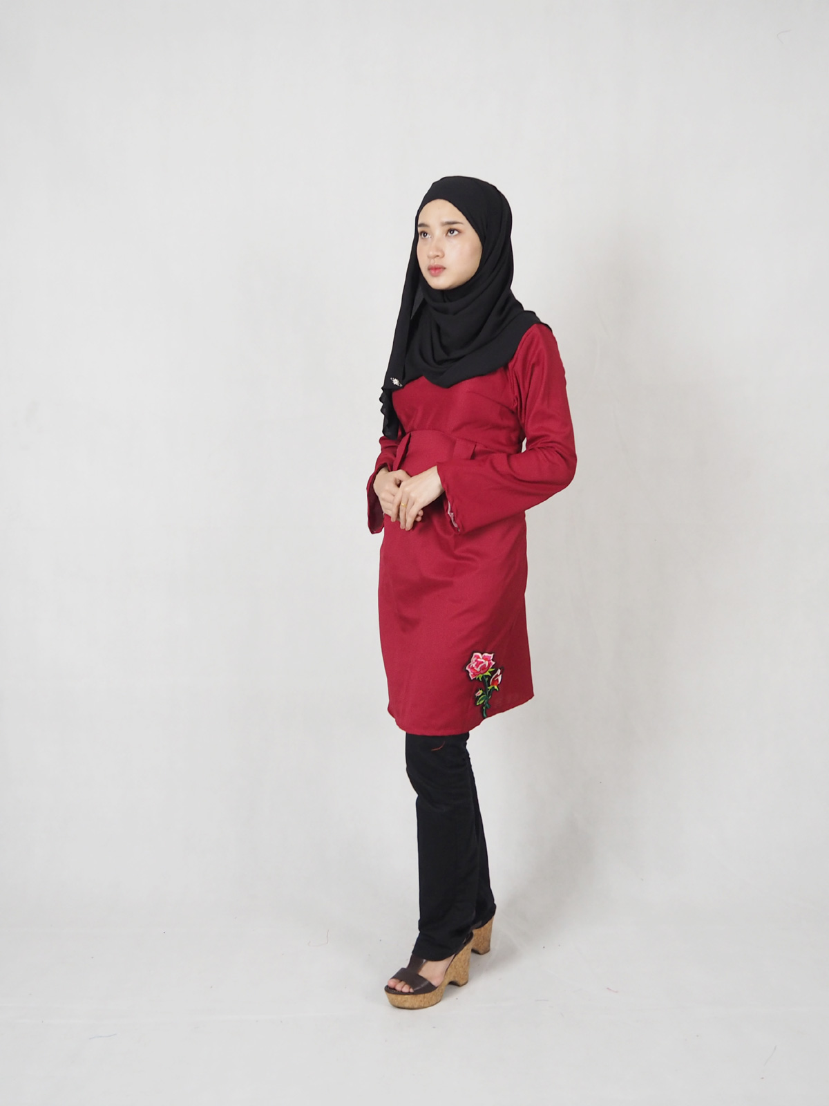 SW4904 Fashion Blouse (Plus Size) Maroon