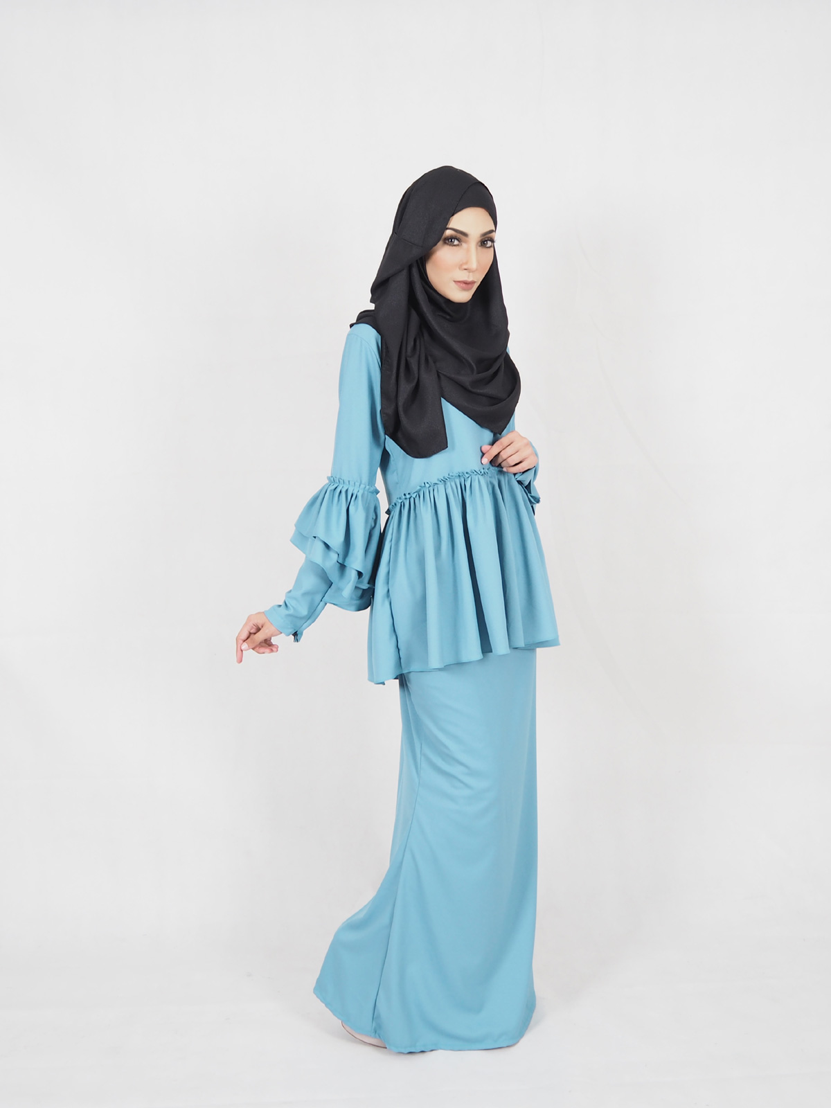 SW4909 Fashion Baju Kurung Blue