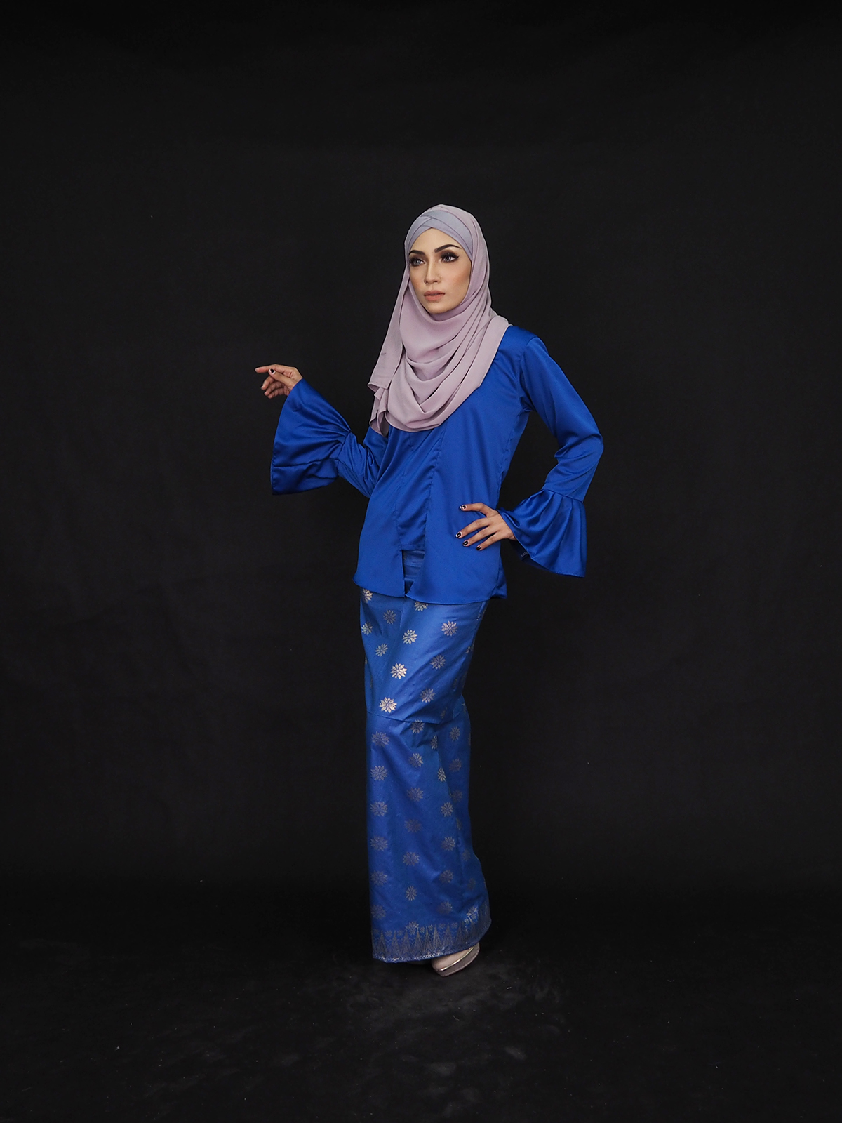 SW4915 Stylish Baju Kurung Blue