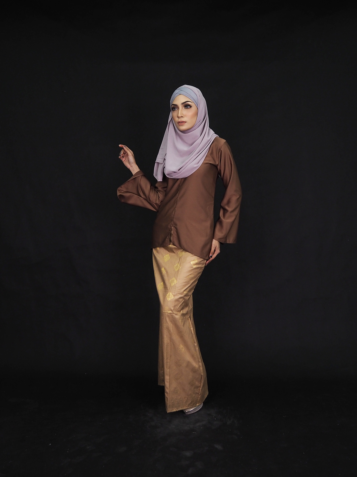 SW4916 Trendy Baju Kurung Brown