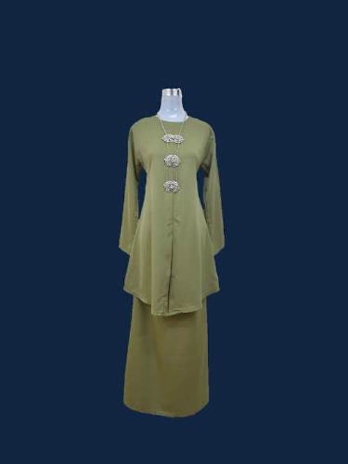 JA001 Fashion Baju Kurung Moss Green