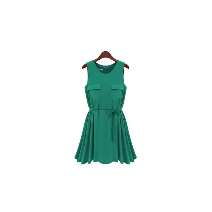 WD21349 Europe Trendy Dress Green