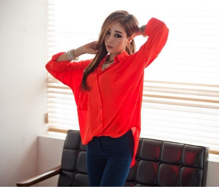 WT21372 Fashion Top Red