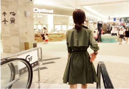 WD21377 Stylish Dress Army Green