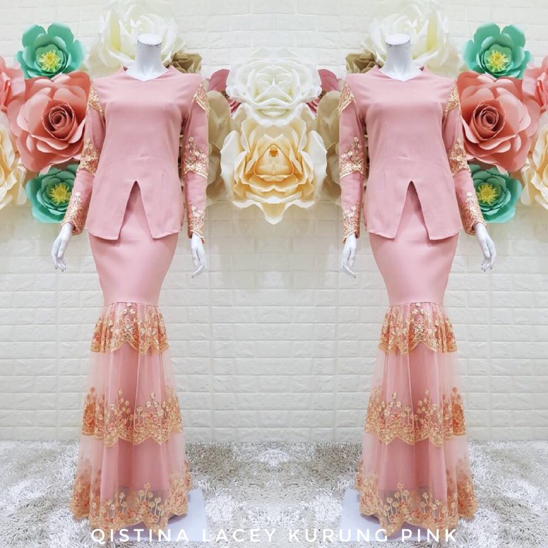3000 Qistina Lacey Kurung Pink