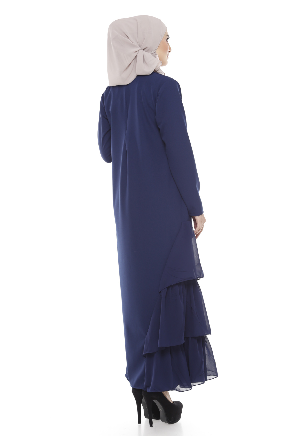 SW4934 Chiffon Jubah Dark Blue