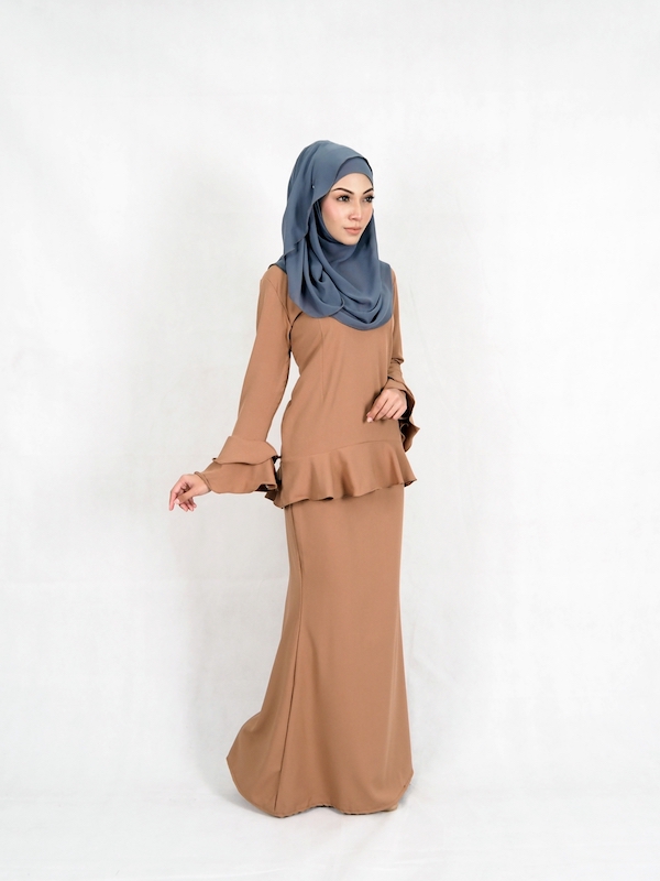 SW4937 Stylish Baju Kurung Dark Brown