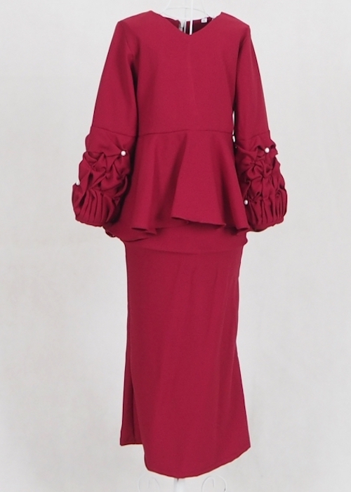 SW4963 Kid's Baju Kurung Maroon