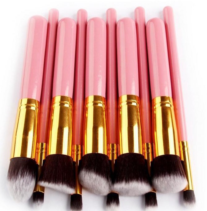 SH-607 Make Up Brush Set (10pcs IN 1) Pink