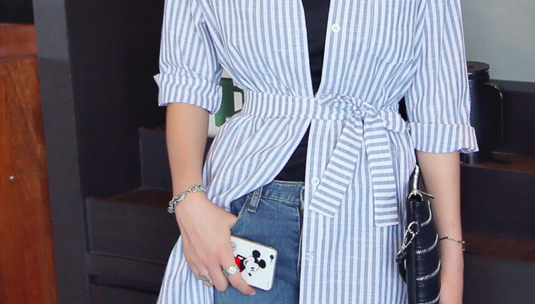 BM70870 Stylish Long Blouse As Picture