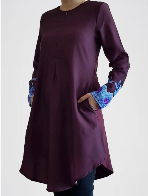 BM70873 Pretty Floral Top Maroon
