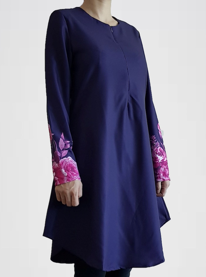 BM70873 Pretty Floral Top Purple