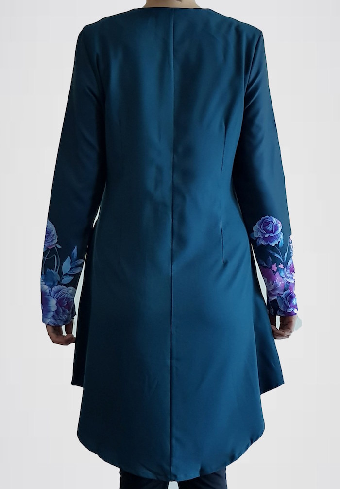 BM70873 Pretty Floral Top Turquoise