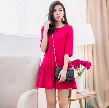 BM70875 Korea Fashion Dress Pink