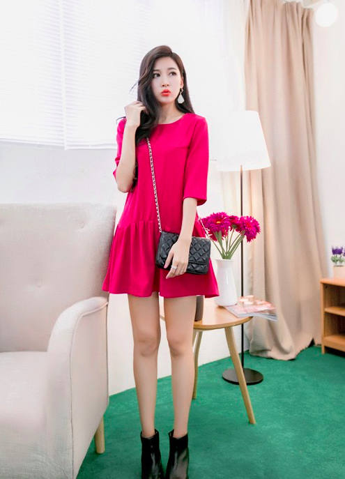 BM70875 Korea Fashion Dress Pink