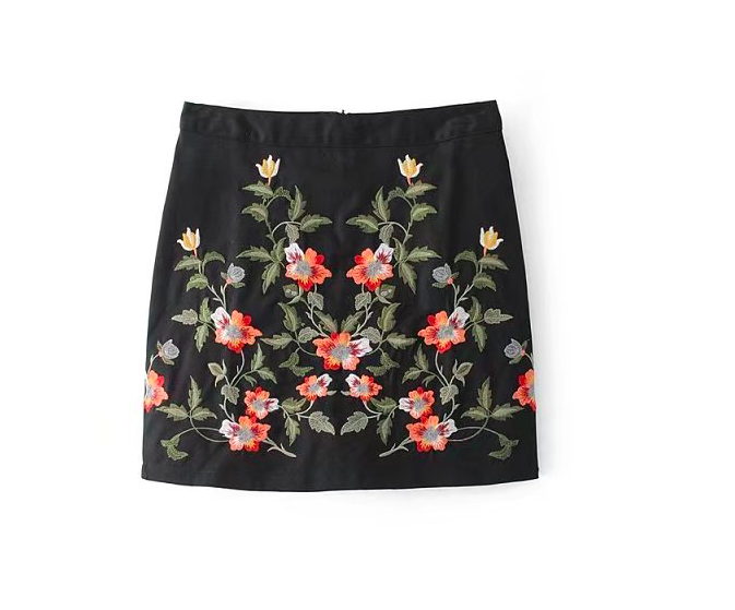 BM70880 Lovely Embroidery Skirt Black