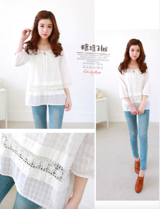 BM70882 Korea Fashion Top White
