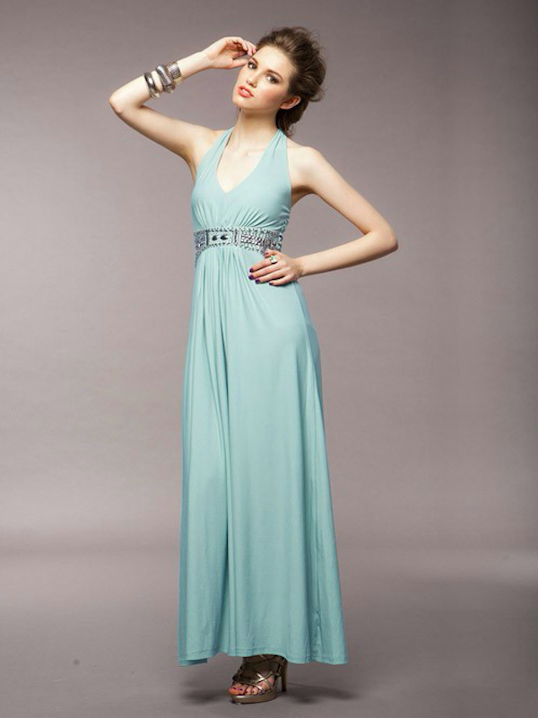BM70890 Elegant Evening Dress Light Blue