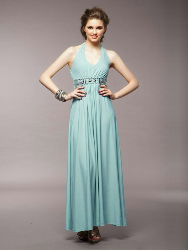 BM70890 Elegant Evening Dress Light Blue