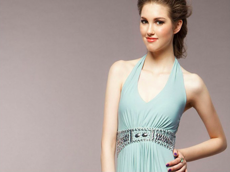 BM70890 Elegant Evening Dress Light Blue