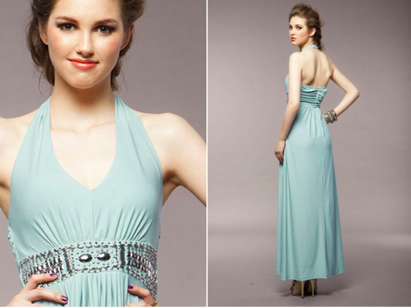 BM70890 Elegant Evening Dress Light Blue